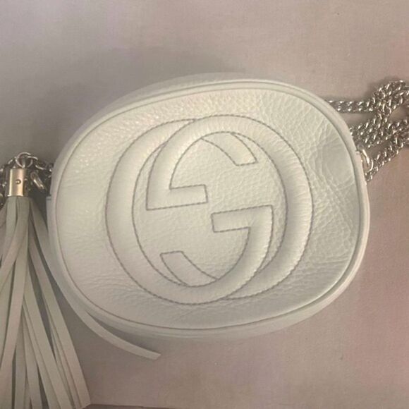 Gucci Mini SoHo Crossbody Chain Bag - Cream and Gold - Picture 5 of 13